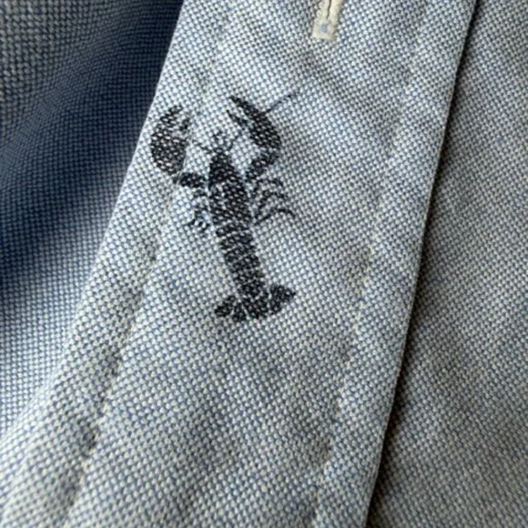 โญ Ralph Lauren XXL Button Down Shirt Blue Lobster Print Short Sleeve Cotton - Picture 5 of 16
